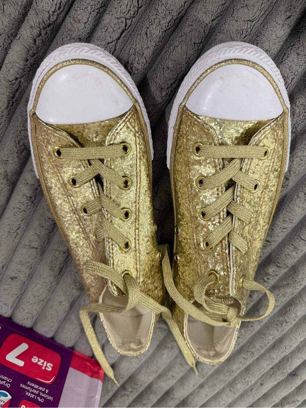 Converse Gold Glitter Kids Sneakers